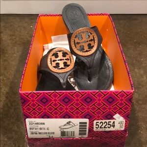 Tory Burch Navy/brown Louisa Thong